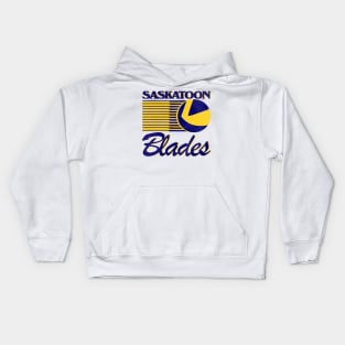 Defunct Saskatoon Blades Hockey Team Kids Hoodie